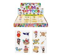 Henbrandt 48 tatuajes temporales de piratas, recuerdos de fiesta, rellenos de bolsas de botín