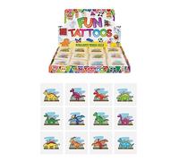 Henbrandt 72 mini tatuajes temporales de dinosaurios para niños, paquetes de 12 unidades, bolsas de fiesta para niños, bolsas de botín, rellenos de bolsas de botín, inmersión de la suerte, varios