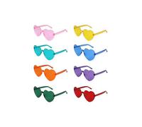 HENBRANDT 8 gafas sin montura con forma de corazón para adultos, paquete de 1, 8 colores surtidos, divertidas, fiestas, festivales, disfraces, gafas de sol novedosas para adultos y adolescentes