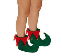Henbrandt - Botas de Elfo de Lujo para Adultos de Disfraces - Verde/Rojo