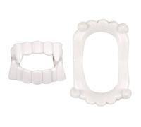 HENBRANDT Dientes de Vampiro Niño 4,5 cm | Dentadura Blanco Plástico | Colmillos Fangs | Dracula Lobo Niño | Halloween Carnaval | Accesorio Disfraz