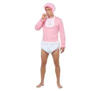 HENBRANDT Disfraz de bebé grande para hombre, divertido disfraz de despedida de soltero, color rosa, disfraz de fiesta para hombre, disfraz infantil de gran tamaño, para adultos y niños