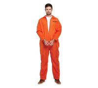 HENBRANDT Disfraz de prisión naranja para hombre, disfraz de caldera, traje de prisionero, traje de cárcel para hombre (talla S)