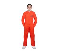 HENBRANDT Disfraz de prisionero naranja para adolescentes, disfraz de fiesta de Halloween, para niños de 13 a 16 años, overol de convicto para cosplay