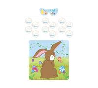 HENBRANDT Juego de fiesta de conejo de Pascua, pega la cola en el conejo para niños y niñas, juguetes unisex, caza de huevos de Pascua, juegos de fiesta de primavera, juego de actividades de Pascua