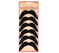 Henbrandt - Lote de 6 bigotes adhesivos para hombre, diseño de texto mexicano y negro