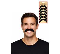 Henbrandt – Bigotes adhesivos para hombre – Lote de 6 – Diseño texto mexicano – Negro