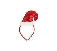 HENBRANDT Mini diadema de sombrero de Papá Noel con lentejuelas rojas brillantes, 1 unidad, accesorio festivo de fiesta de Navidad para adultos, disfraz de Navidad, celebraciones, eventos