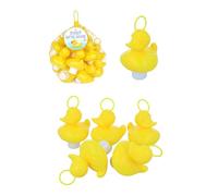 Henbrandt Paquete de 20 patos amarillos de goma con peso con ganchos, juguete de baño de 7 cm, decoración de juegos para fiestas de niños, ferias de niños, actividades de carnaval, celebraciones de