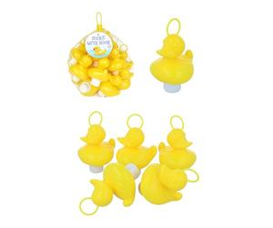Henbrandt Paquete de 20 patos amarillos de goma con peso con ganchos, juguete de baño de 7 cm, decoración de juegos para fiestas de niños, ferias de niños, actividades de carnaval, celebraciones de