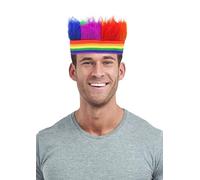 HENBRANDT Paquete individual - Diadema de orgullo arcoíris con pelo sintético colorido - Accesorio para fiesta de disfraces para adultos