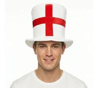 HENBRANDT Sombrero de cruz de San Jorge de Inglaterra para adultos, accesorio de fiesta de disfraces de cruz blanca y roja, para eventos deportivos de fútbol, celebraciones, disfraz