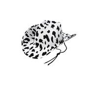 HENBRANDT Sombrero de vaquero con estampado de vaca blanca y negra, accesorio de disfraz de vaquera para adultos con cordón para la barbilla