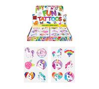 Henbrandt Tatuajes temporales de unicornio, 4 paquetes = 48 tatuajes incluidos