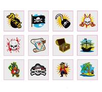 Henbrandt Tatuajes temporales - Pirata - 12 paquetes = 12 tatuajes suministrados