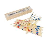 HENBRANDT Tradicional Juego Mikado con 41 palitos de Madera, Pick up Sticks en una Caja de Madera, Juego de Estrategia y de Viaje, juegete famiglia para niños y Adultos