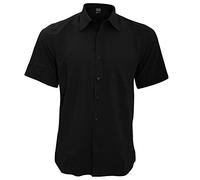 Henbury - Camisa Transpirable para Trabajar de Manga Corta accion Anti-Bacterial Hombre/Caballero - Trabajo/Fiesta/Verano (4XL) (Negro)