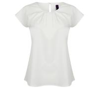 Henbury - Camiseta de manga corta con fruncido en el cuello para mujer