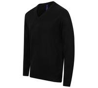 Henbury cashmere touch acrílico v-neck jumper h760 - ropa de oficina formal masc