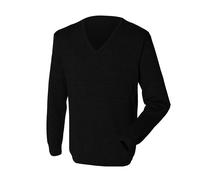 Henbury - Jersey/Sweater cuello pico punto 12 gauge Fine punto hombre caballero