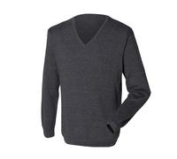 Henbury Jersey/Sweater cuello pico punto 12 gauge Fine punto hombre (RW659)