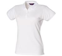 Henbury- Polo ajustado Coolplus® para mujer (Mediana (M)/Blanco)