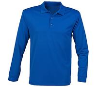 Henbury - Polo de manga larga con control de la transpiracion Modelo Coolplus hombre caballero (Extra Grande (XL)/Azul )