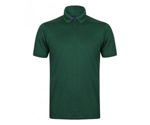 Henbury Polo Elástico de Microfibra Piqué Para Hombre (L/Verde Botella)