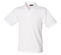 Henbury - Polo Pique de Deporte/Deportivo de Manga Corta Transpirable Modelo Coolplus® - Verano/Vacaciones/Deporte (L) (Blanco)