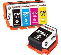 HenceBuy 202XL Cartucho de Tinta Compatible para Epson 202XL 202 XL para Impresora Epson Expression Premium XP-6100 XP-6105 XP 6100 XP 6105 XP 6000 XP6100 XP6105 XP6000 (5 Paquete)