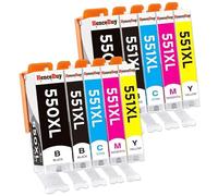 HenceBuy 550 551 XL Cartuchos compatibles con Canon PGI-550 CLI-551 XL Cartuchos de impresora para Pixma IP7250 MX925 MX920 MX725 MG5650 MG5550 MG6450 MG7550 MG6650 MG5400 MG5450 IP7200. IX6850 (10