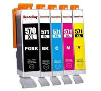 HenceBuy 570 571 XL - Cartuchos de tinta compatibles con Canon PGI-570XL CLI-571XL para MG5750 TS5050 MG5700 MG5751 MG5753 MG6800 MG6850 MG6851 TS5051 TS5053 TS50553 TS605. 0 TS6051 (PGBK B/C/M/Y)
