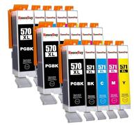 HenceBuy 570 571 XL - Cartuchos de tinta compatibles con Canon PGI-570XL CLI-571XL para MG5750 TS5050 MG5700 MG5751 MG5753 MG6800 MG6850 MG6851 TS5051 TS5053 TS50553 TS605. 0 TS6051 (PGBK B/C/M/Y