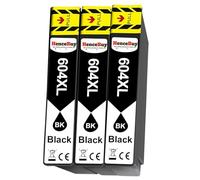 HenceBuy 604XL Cartucho de Tinta Compatible con Epson 604 XL Negro para Expression Home XP-2200 XP-3200 XP-4200 XP-2205 XP-3205 XP-4205 Workforce WF-2930 WF-2910 WF-2950 WF-2935 (3 Negro)