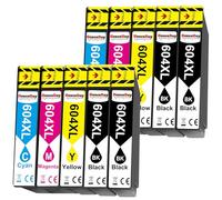 HenceBuy 604XL Cartucho de Tinta Compatible con Epson 604 XL para Expression Home XP-2200 XP-3200 XP-4200 XP-2205 XP-3205 XP-4205 Workforce WF-2930 WF-2910 WF-2950 WF-2935 (10 Paquetes)