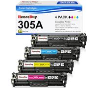 HenceBuy Cartucho de tóner 305a de repuesto para impresora HP 305A 305X CE410A CE410X para impresora LaserJet Pro 400 M451dn M451nw M451dw MFP M475dn Pro 300 M375nw (4 paquetes, BK/C/M/Y)