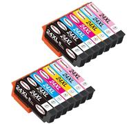 HenceBuy Cartuchos de tinta 24XL compatibles con Epson 24 XL para impresora Expression Photo XP-970 XP-55 XP-950 XP-860 XP-960 XP-750 XP-760 XP-850 (4BK/2C/2M/2Y/2LC/2LM)