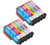 HenceBuy Cartuchos de tinta 24XL compatibles con Epson 24 XL para impresora Expression Photo XP-970 XP-55 XP-950 XP-860 XP-960 XP-750 XP-760 XP-850 (2C/2M/2Y/2LC/2LM)