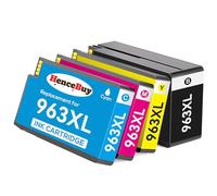 HenceBuy Cartuchos de tinta 963XL compatibles con cartuchos de tinta 963 963XL para impresoras Officejet Pro 9010 9020 9022 9012 9013 9015 9016 9019 9025 negro, cian, magenta y amarillo (paquete de 4)