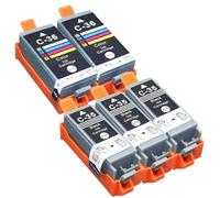 HenceBuy Cartuchos de tinta compatibles con Canon PGI-35 CLI-36 para Pixma IP100 IP110 IP110 + batería IP110 Series MINI260 TR150 IP100v IP110 batería 260 MINI negro y color (paquete de 5)
