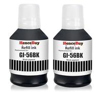 HenceBuy GI-56 BK GI-56BK - Botella de tinta negra compatible con impresora Canon MAXIFY GX7050 GX6050 GX5050 GX4050 GX3050 GX5550 GX6550 (2 unidades, color negro, 170 ml)