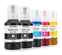 HenceBuy Tinta 113 compatible con Epson 113 botellas de recambio de tinta, multipack para ET-5150 ET-5800 ET-5850 ET-5880 ET-5160 ET-5170 ET-5100 ET-16150 ET-16600 ET-16650 ET-16650 ET-16650 ET-16650