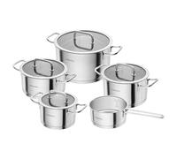 HENCKELY by ZWILLING Pulse - Juego de ollas (5 piezas, tapa de cristal, acero inoxidable 18/10, para todo tipo de fuegos, incluida inducción)