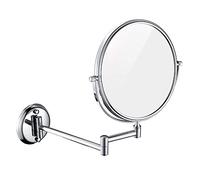 Hendalino Espejo Maquillaje Pared sin Taladro,Espejos Maquillaje Aumento 3X/1X Redondo Extensible Plegable Giratorio 360˚ Decorativo Espejo de Baño Dormitorio Vestidor 20cm (Cromo Plateado)