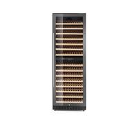 HENDI Arktic Vinoteca de 2 zonas, 131 botellas | 418L, 5/18°C, R600a, 220-240V, 140W, acero con revestimiento negro, vidrio templado, estantes de haya