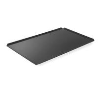 HENDI Bandeja de horno GN 1/1, recubrimiento antiadherente de PTFE, con 4 bordes, negro, 530x325x(H)10mm, aluminio