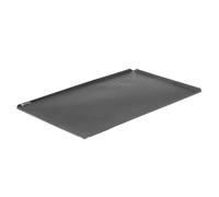 HENDI Bandeja de horno perforada antiadherente, 4 bordes, formato panadería | Aluminio, recubrimiento antiadherente PTFE, grosor 1,5mm, horno hasta 250°C, apilable, 600x400x(H)10mm