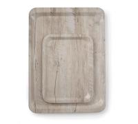 HENDI Bandeja de servicio de melamina con diseño de madera - Madera clara - 240x350 mm