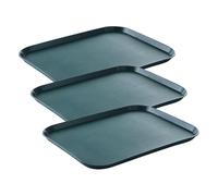 HENDI Bandeja de Servicio, Grande, Rectangular, Multiusos, resiste hasta 80°C, Bandeja para Servir Comida rápida, Bebidas, Fast Food, Bandeja de Cocina, 350x450x(H) 20mm, Verde, Polipropileno