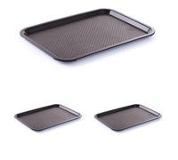 HENDI Bandeja de Servicio, Grande, Rectangular, Multiusos, resiste hasta 80°C, Bandeja para Servir Comida rápida, Bebidas, Fast Food, Bandeja de Cocina, 350x450x(H) 20mm, marrón, Polipropileno